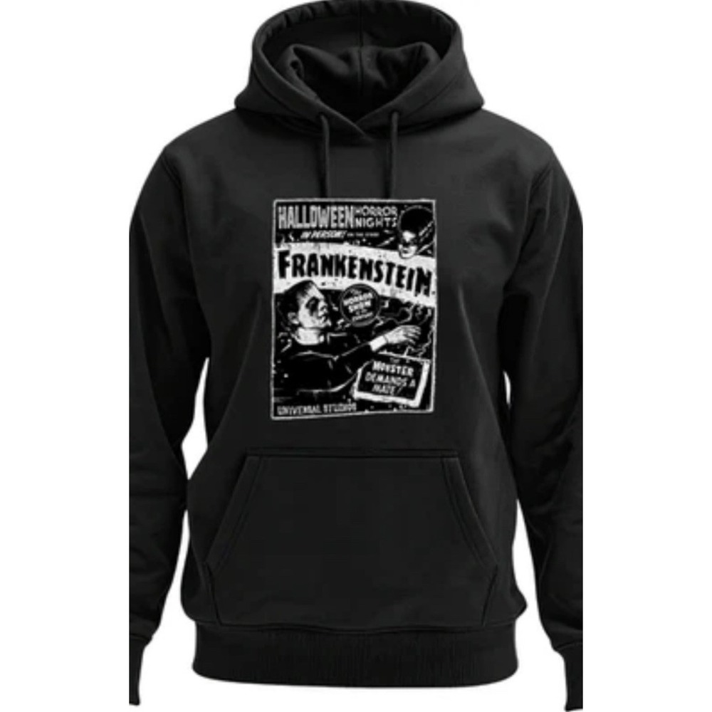 Universal Studios Monsters Hoodie Classic Frankenstein Unisex Adult Black 2XL